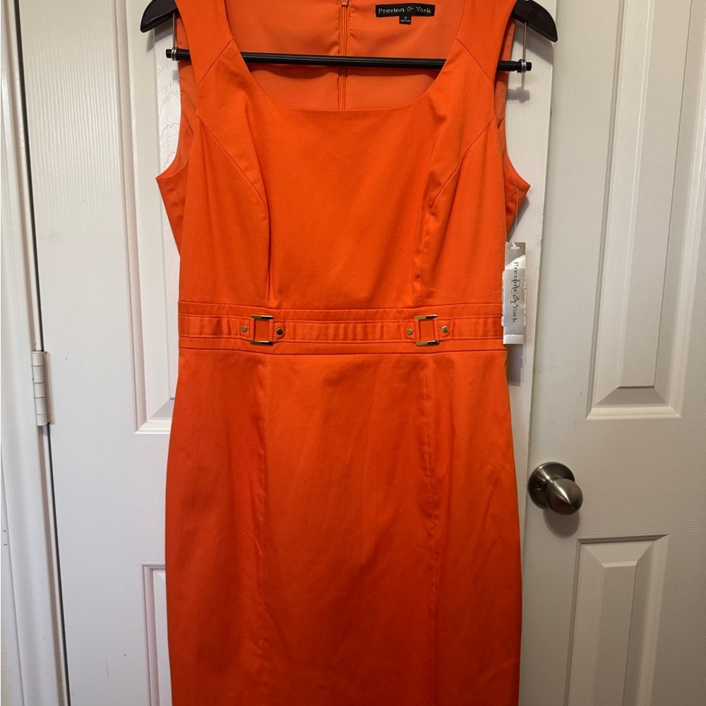 Preston & York Vibrant Orange Midi Dress